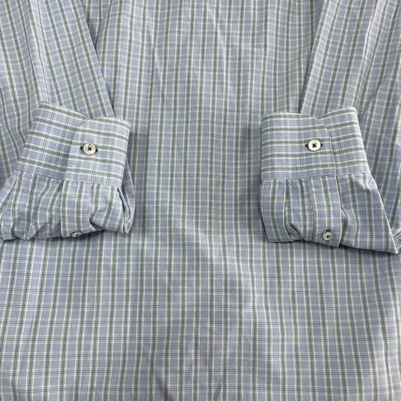 UNTUCKit Mens XL Long Sleeve Button Down Shirt Plaid Cotton Blue Green Cotton - Picture 12 of 13